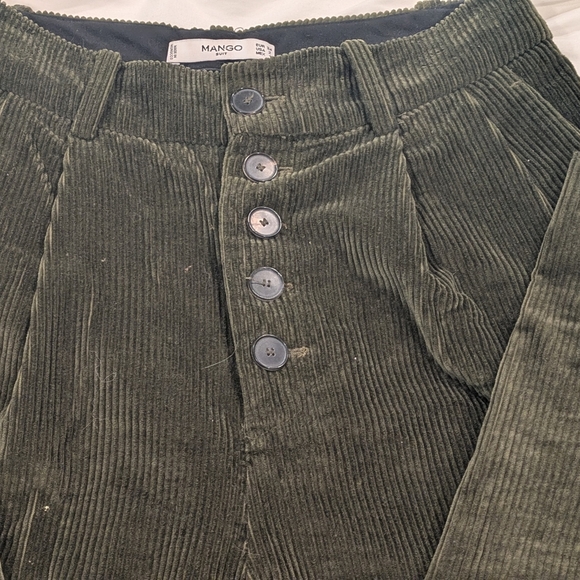 Mango Pants - Mango Olive Corduroy Pants